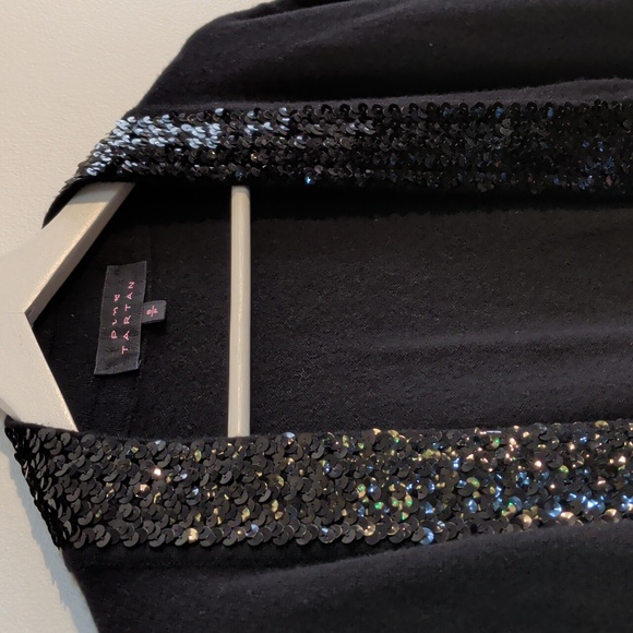 PINK TARTAN black cashmere blend cardigan - Picture 3 of 11